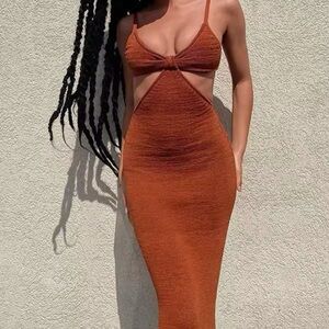 COPY - Knitted Cut Out Body Con Maxi Dress